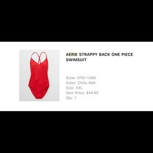 AERIE STRAPPY BACK ONE PIECE SWIMSUIT